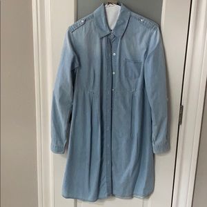 Seraphine Maternity Chambray Shirt Dress